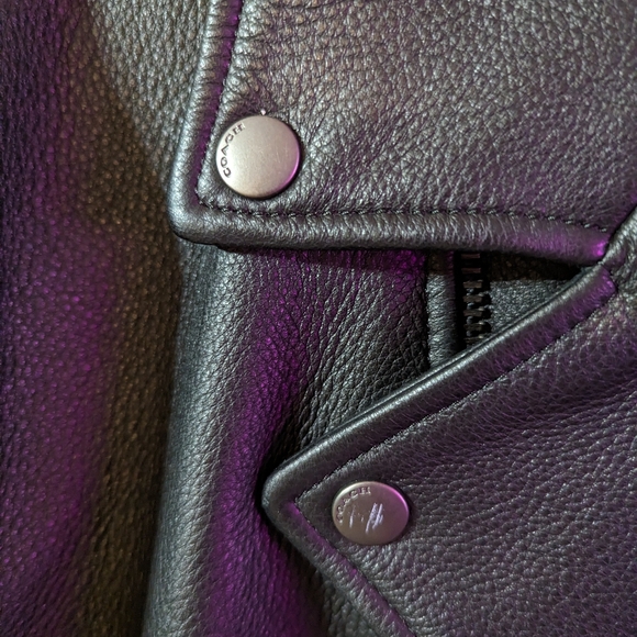 Coach leather motorcycle style jacket - Picture 6 of 6